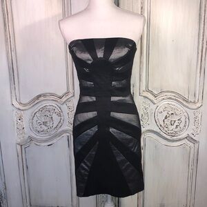 Jessica McClintock Strapless SunBurst Graphic Panels Dress Size 4 Prom, Wedding